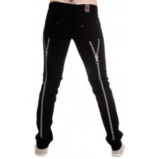 Ladies Zip Print Skinny Jeans