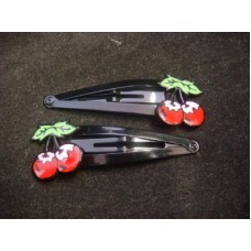 Cherry Snap Hair Clips