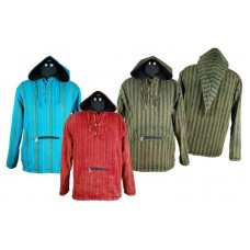 Red & Orange Fleece Lined Striped Hoody