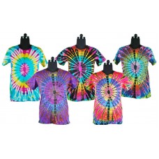 Dark Multicoloured Circle Tie Dye T-shirt