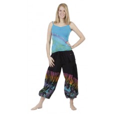 Black & Half Rainbow Tie Dye Ali Baba Harem Pants