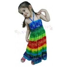 Children's Halter Neck Rainbow Elephant Dress