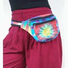Black and Rainbow Tie Dyed Bum Bag