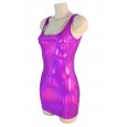 Hand Made Body Con Mini Dress; Metallic Fuchsia Pink glitter Foil