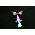 UV Purple, Orange & Green Magic Mushroom Neclace