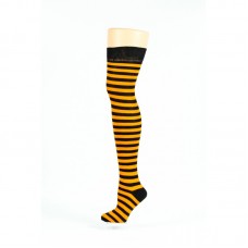 Black and orange striped over knee socks