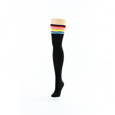 Black and Rainbow Thigh High Socks