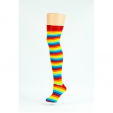 Rainbow striped over knee socks