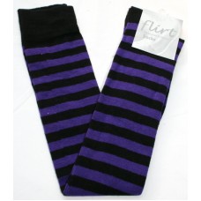 Black and purple over knee socks