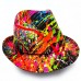 Hand UV Splattered Black Trilby