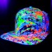 Hand Painted UV Splatter Flat Peak Cap Black