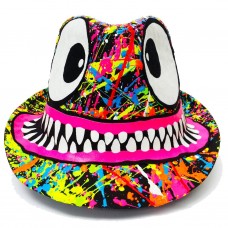 Hand UV Splattered Tubbs Face Trilby Black