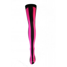 UV Neon Pink and Black Stripe Stockings