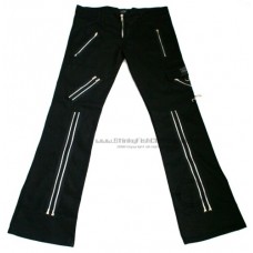 Ladies Black Gothic bondage hipster trousers